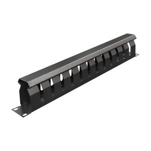 1U 19" Cable Organizer with Metal Cover