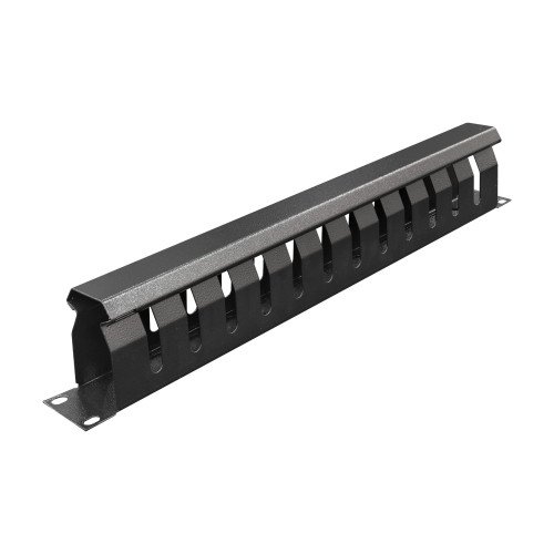 1U 19" Organizator Kabli z Metalową Pokrywą
