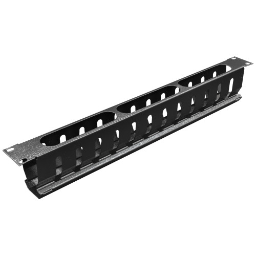 1U 19" Organizator Kabli z Metalową Pokrywą