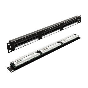 24-port patch panel 1U 19" UTP CAT5E