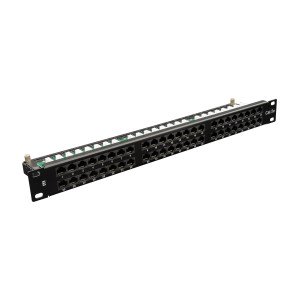 48-port patch panel with cable holder 19"