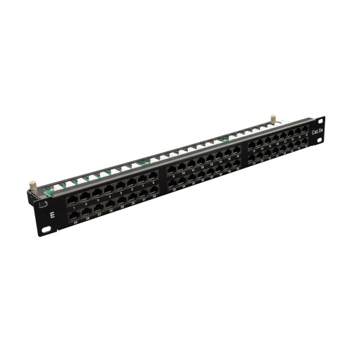48-Port Patchpanel mit Kabelhalter 19"