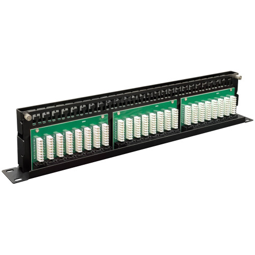 48-Port Patchpanel mit Kabelhalter 19"