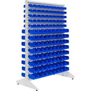 Regał z pojemnikami dwustronny 1500 K702-144/K703-72