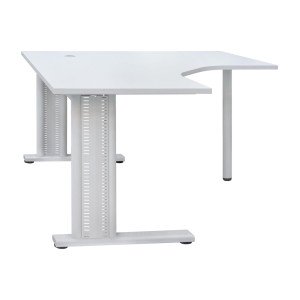 Corner office desk on a metal frame US 1360 1200 Smoke Grey