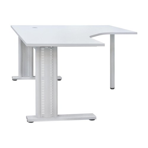 Eckbüro-Schreibtisch auf einem Metallrahmen US 1360 1200 Buche Mainau