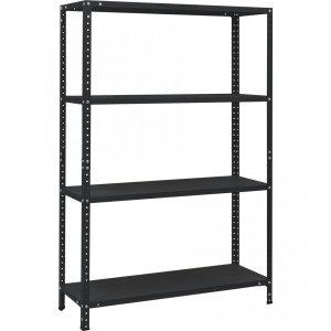 Regal MS 4 mit Fachböden 1450x1000x400 Schwarz (RAL-9005)