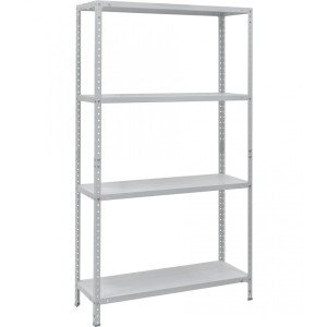Regal MS 4 mit Fachböden 1450x750x300 Grau (RAL-7035)