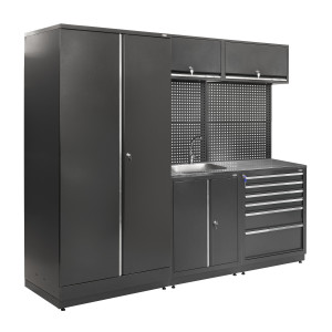 Zestaw regałów sciennych warsztatowych, garażowych MODUL L-03-002 S (lewy zlew) op
