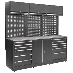 Zestaw regałów sciennych warsztatowych, garażowych MODUL L-03-007 G(2.0) op