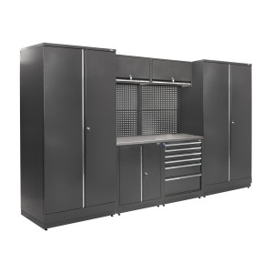 Zestaw regałów sciennych warsztatowych, garażowych MODUL L-04-001 G(2,0) op