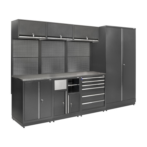 Zestaw regałów sciennych warsztatowych, garażowych MODUL L-04-003 G(2,0) op