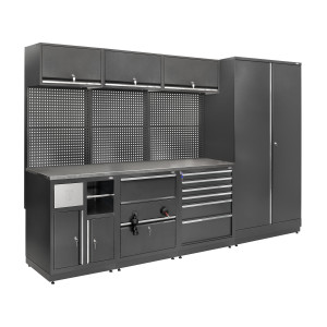 Zestaw regałów sciennych warsztatowych, garażowych MODUL L-04-004 G(2,0) op