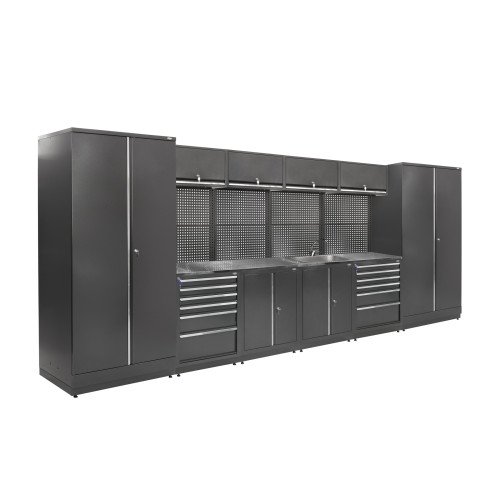 Zestaw regałów sciennych warsztatowych, garażowych MODUL L-06-001 S (prawy zlew) op