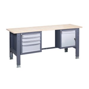Werkbank auf stationären verstellbaren Stützen VR 41 SD/3SM W