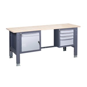 Werkbank auf stationären verstellbaren Stützen VR 41 3SM/SD W