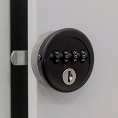 Rotary combination lock with 4 combinations and master key
