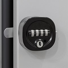 Rotary code lock with 4 combinations and master key