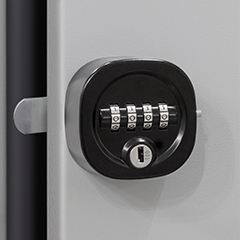 Rotary code lock with 4 combinations and master key