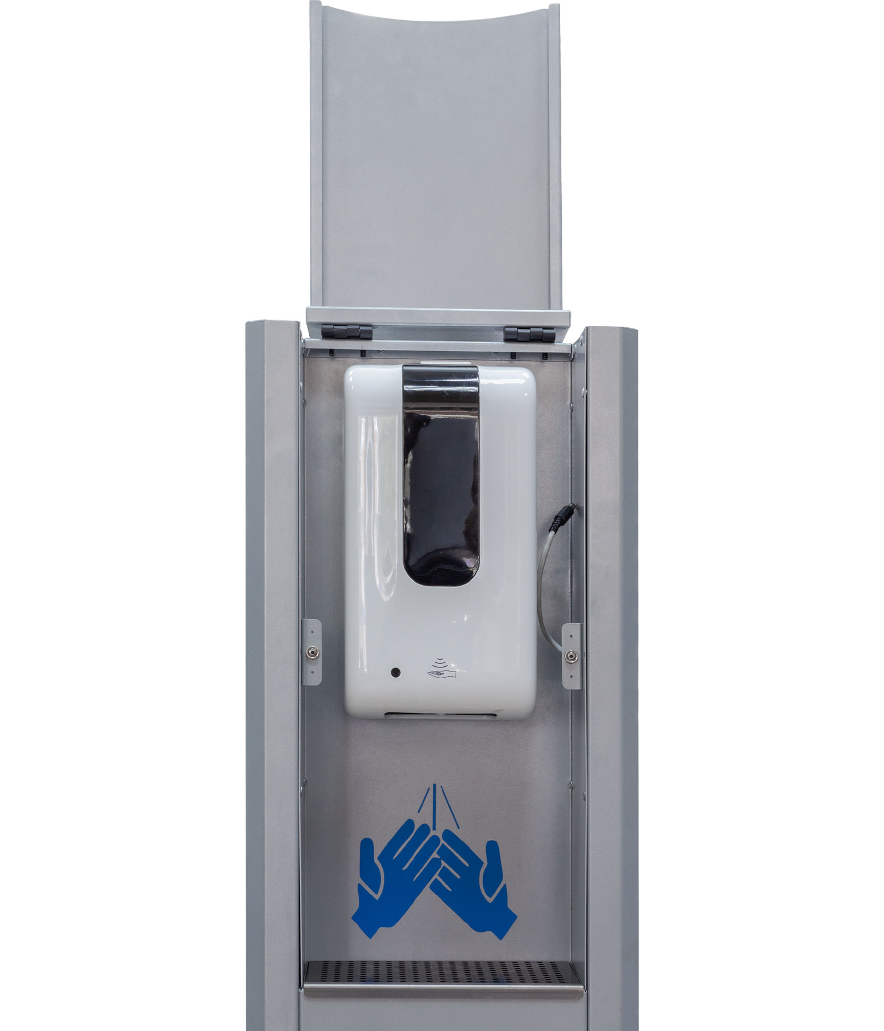 Open panel of the GS-13 hand disinfection rack