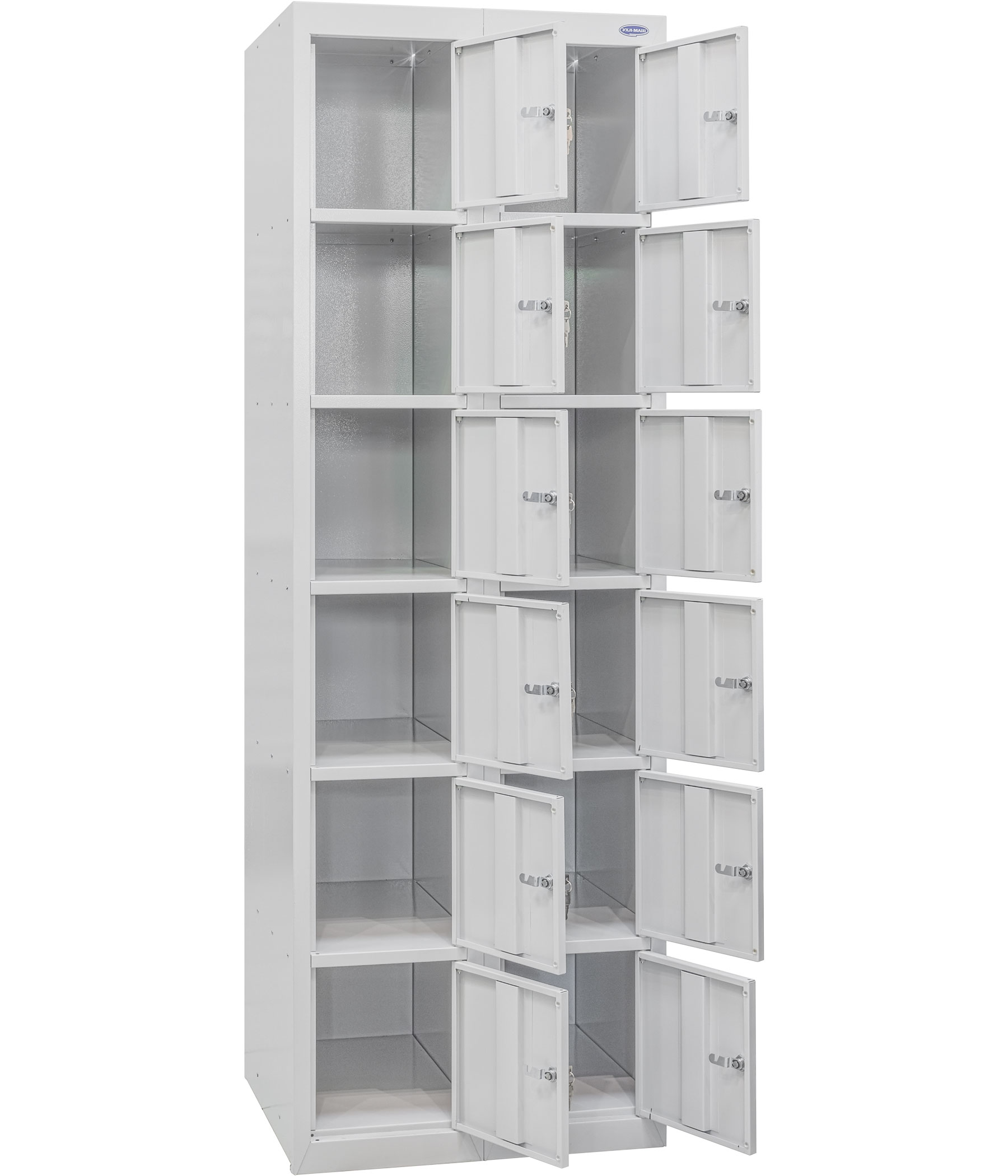 Open two-section cellular wardrobe of the SO series for 12 cells